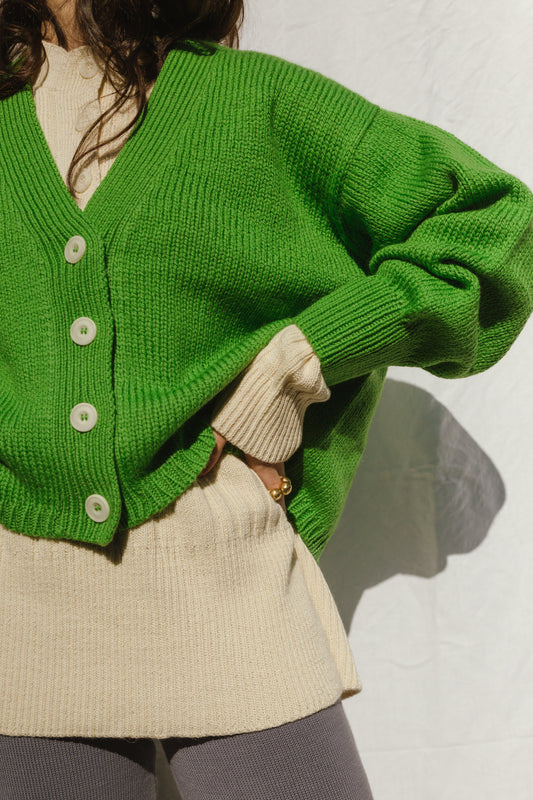 ROSALIA cardigan / highland wool / lemongrass