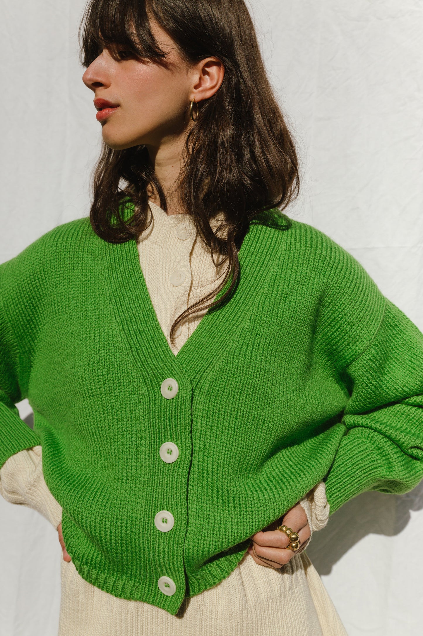 ROSALIA cardigan / highland wool / lemongrass