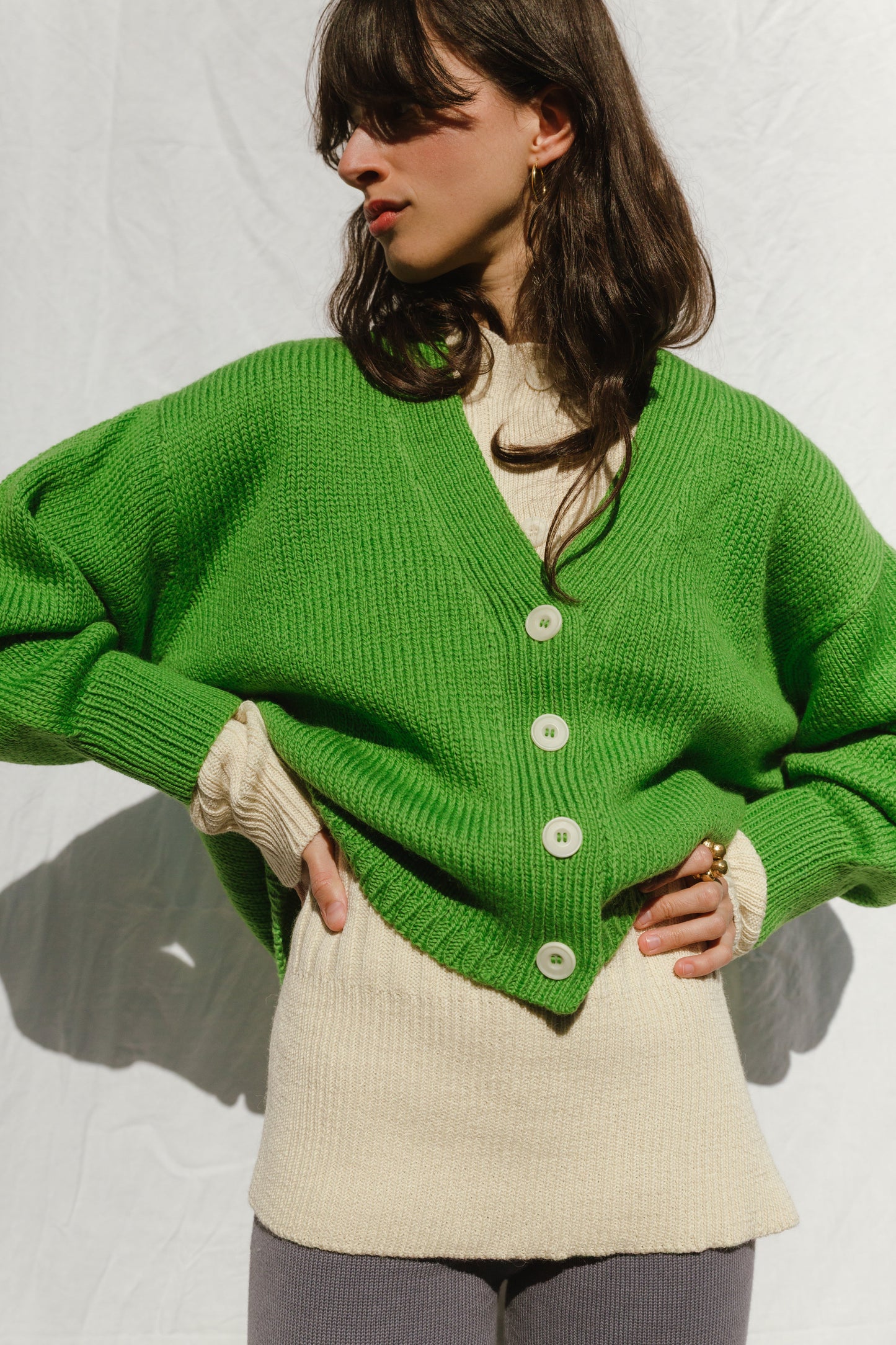 ROSALIA cardigan / highland wool / lemongrass