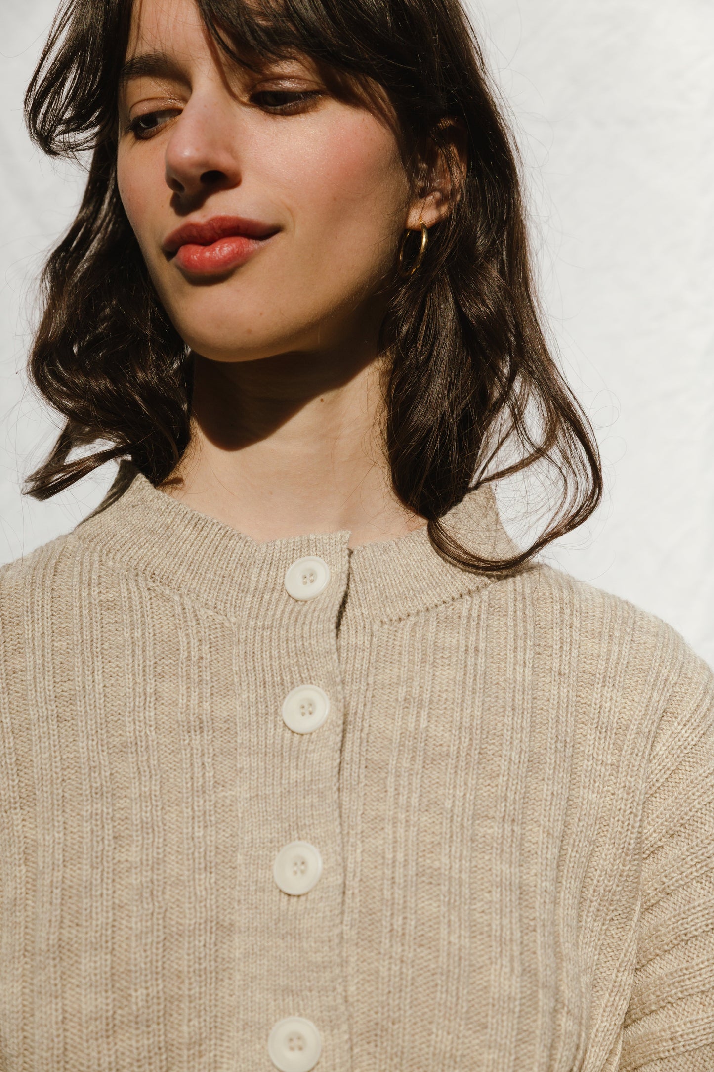 PAZ ribbed jumper / highland wool / wild oat