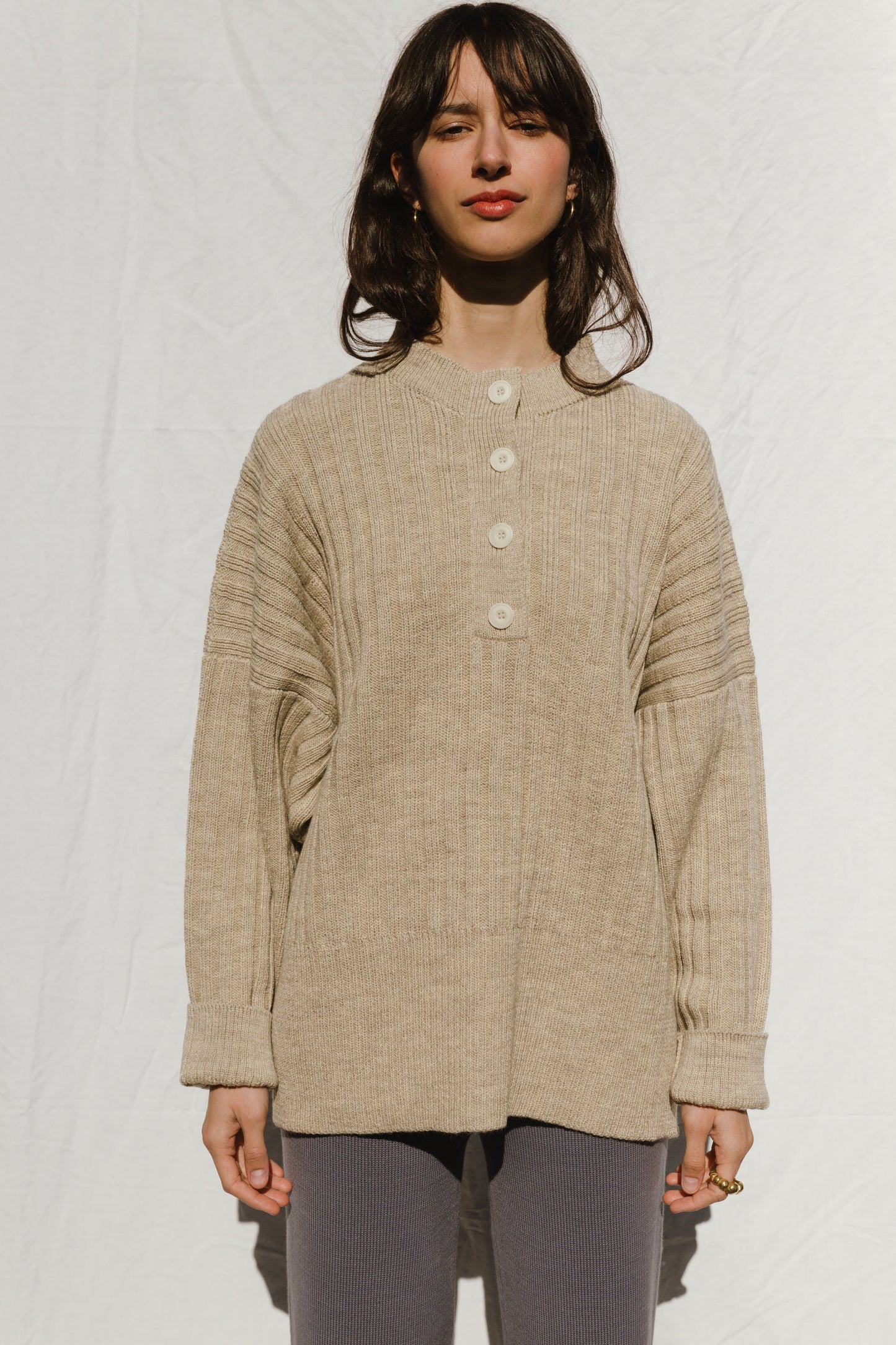 PAZ ribbed jumper / highland wool / wild oat