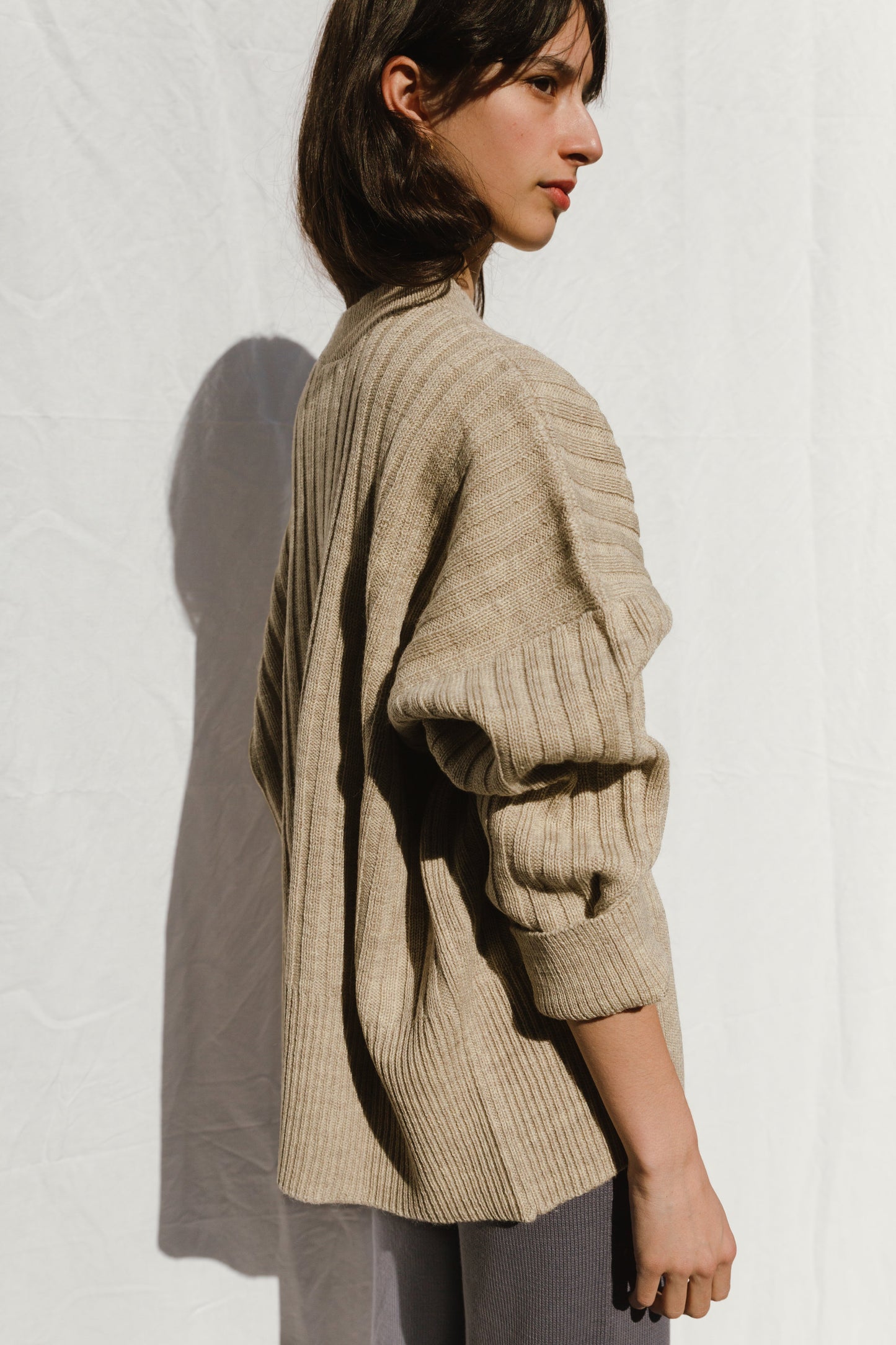 PAZ ribbed jumper / highland wool / wild oat