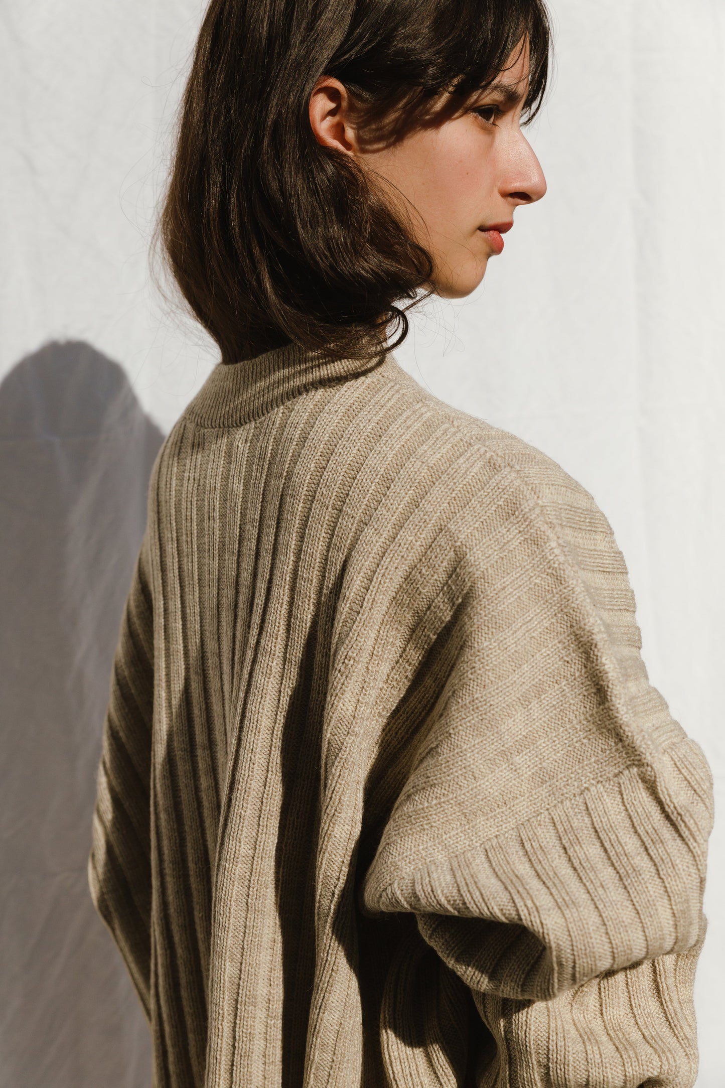 PAZ ribbed jumper / highland wool / wild oat