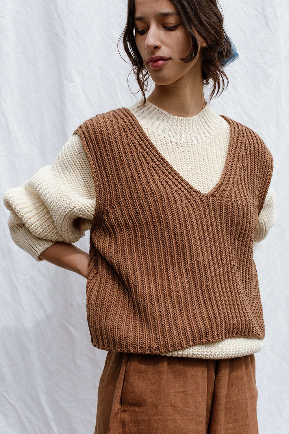 LUZ top / organic cotton / carob