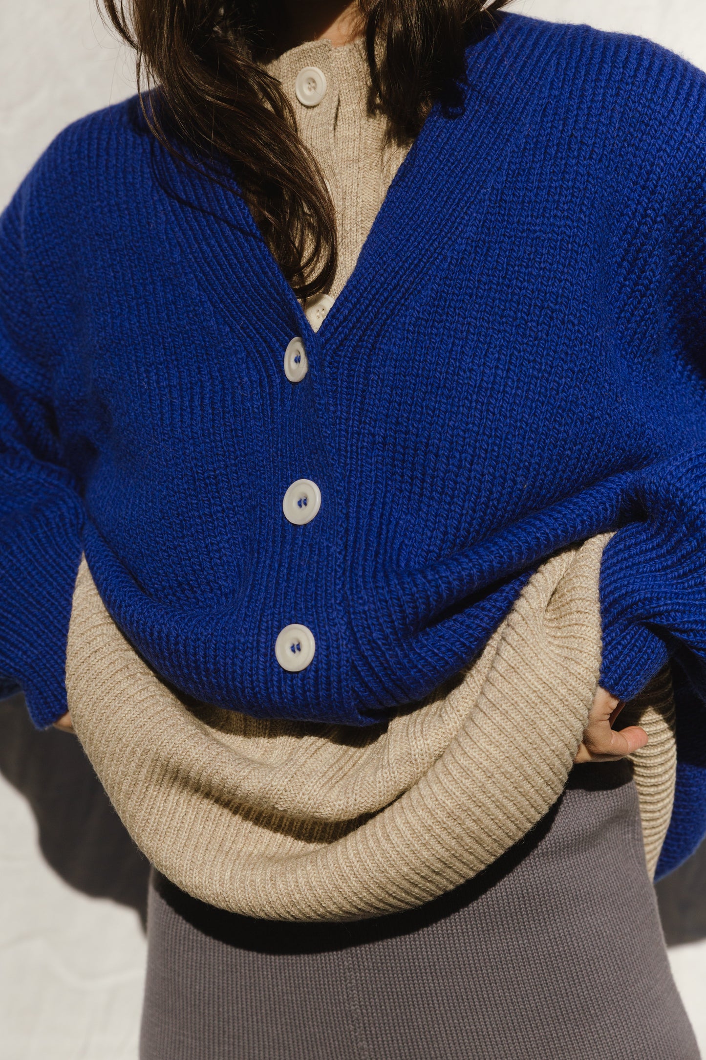 ROSALIA cardigan / highland wool / sapphire