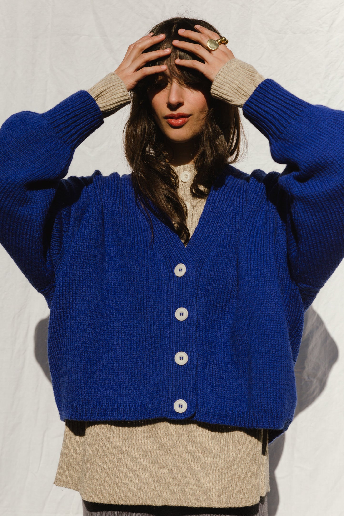 ROSALIA cardigan / highland wool / sapphire