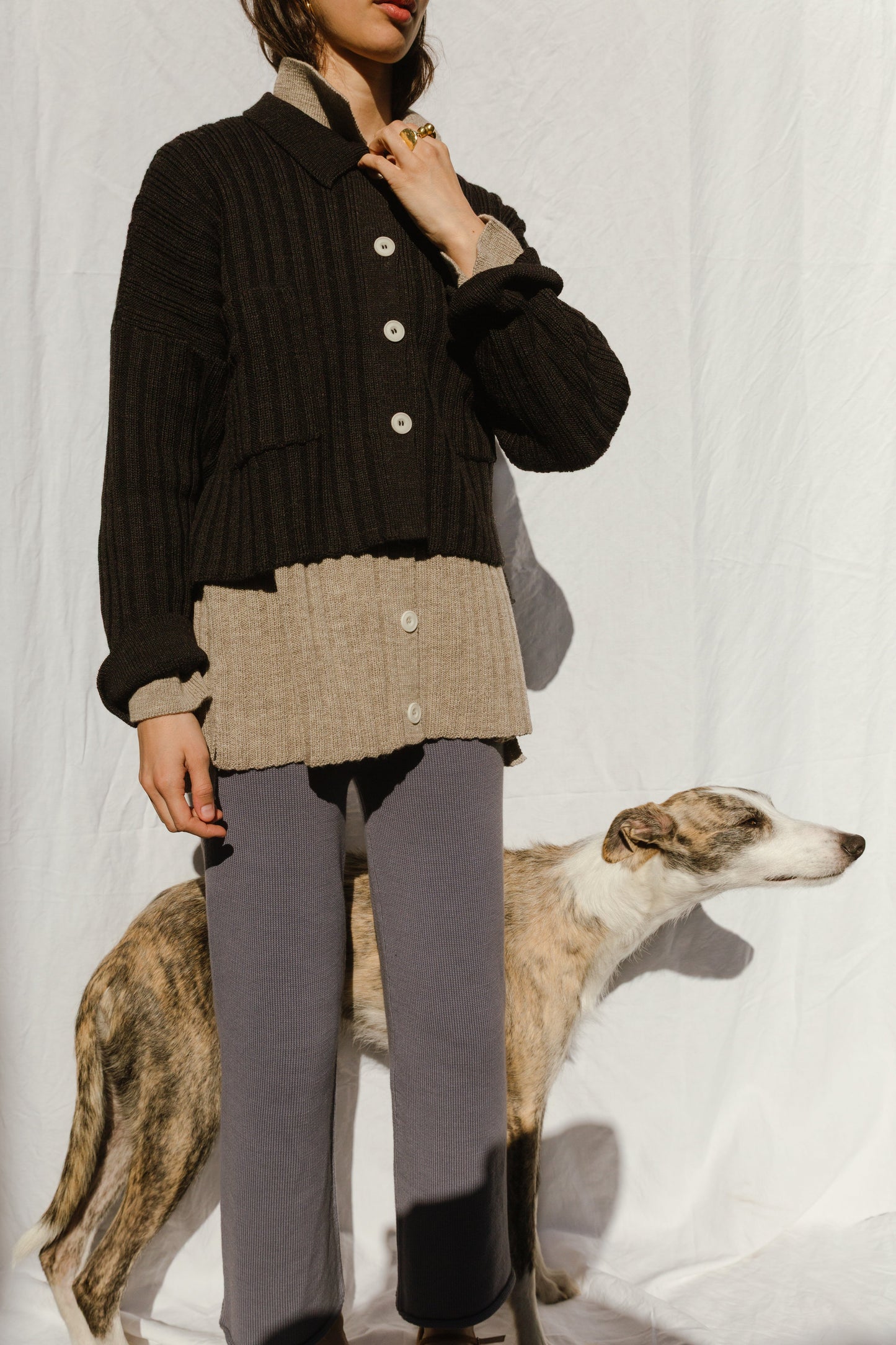 MINI NENNA shirt / highland wool / charcoal