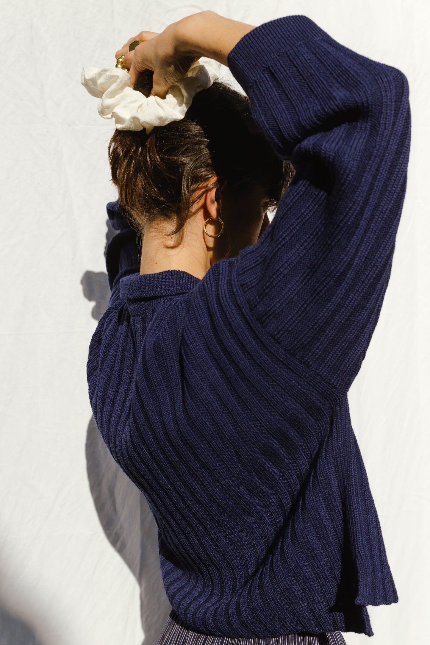 MINI NENNA shirt / highland wool / indigo