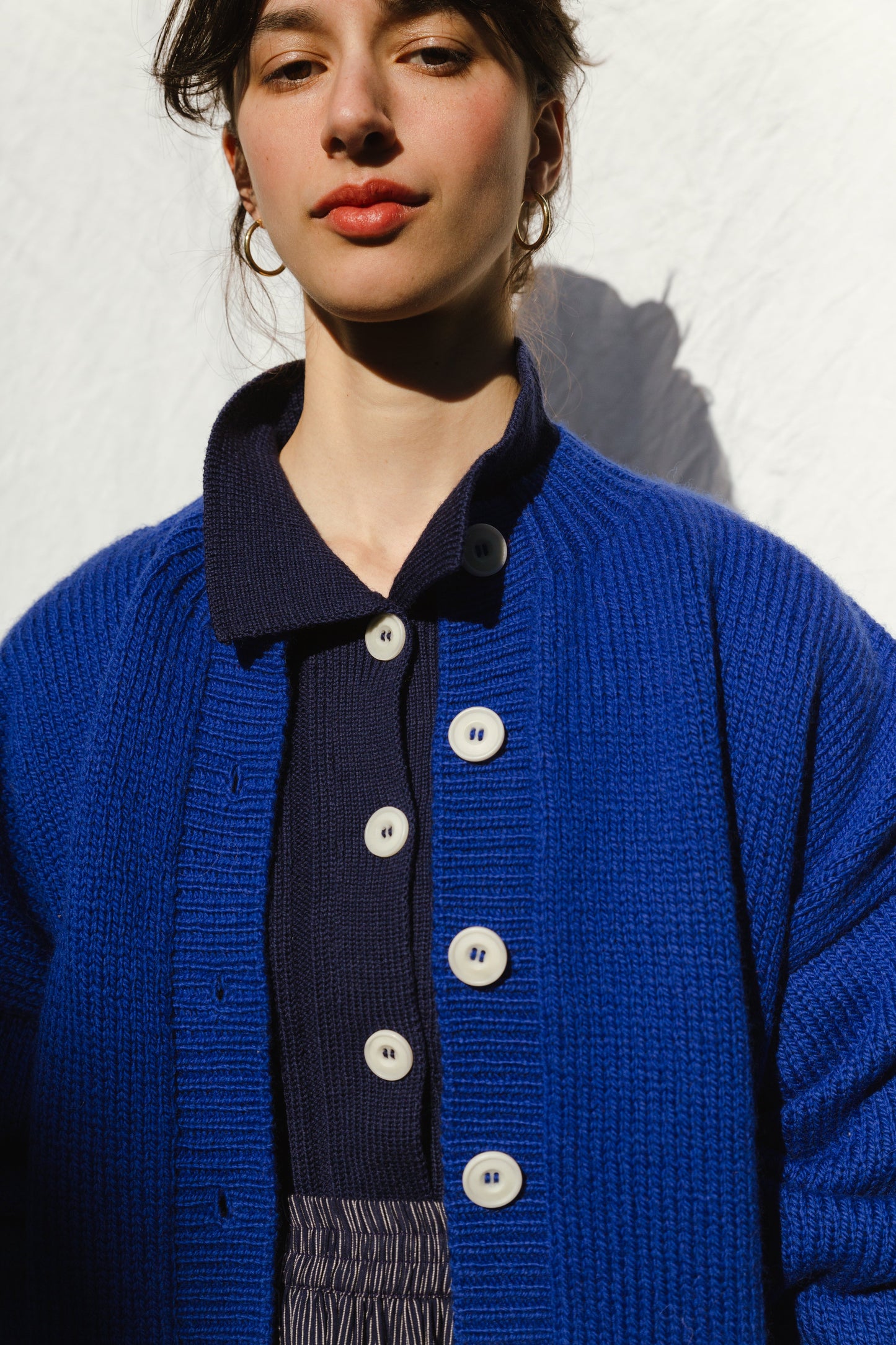 MINI NENNA shirt / highland wool / indigo