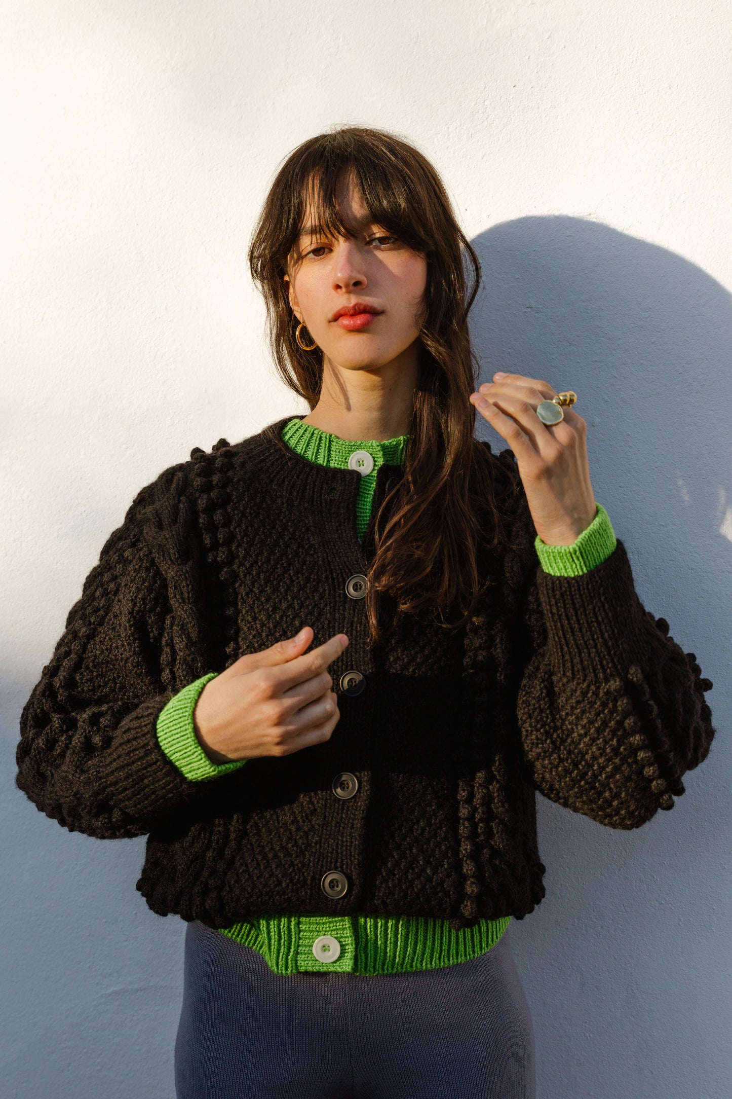 EWA cardigan / highland wool / black