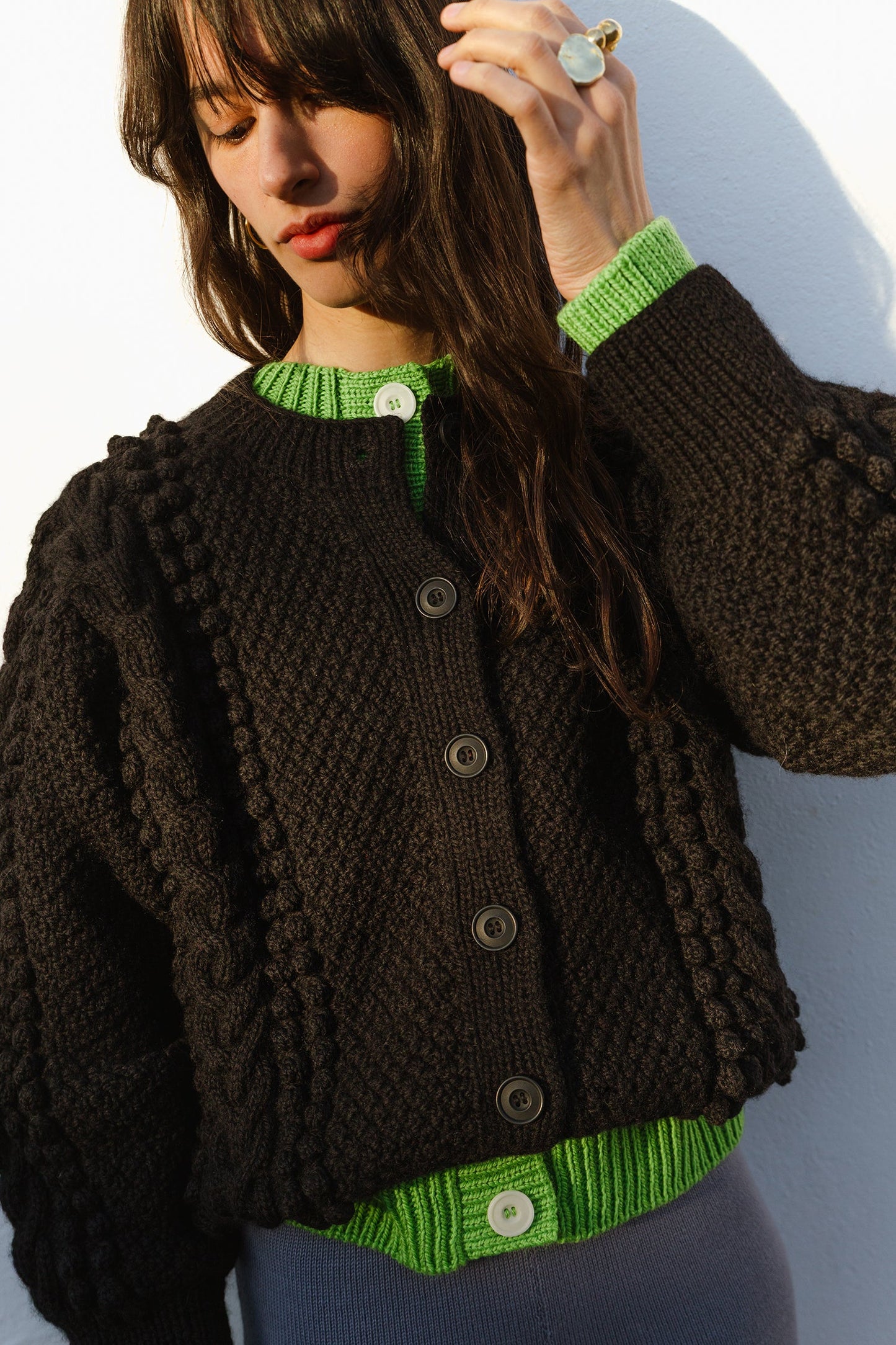 EWA cardigan / highland wool / black