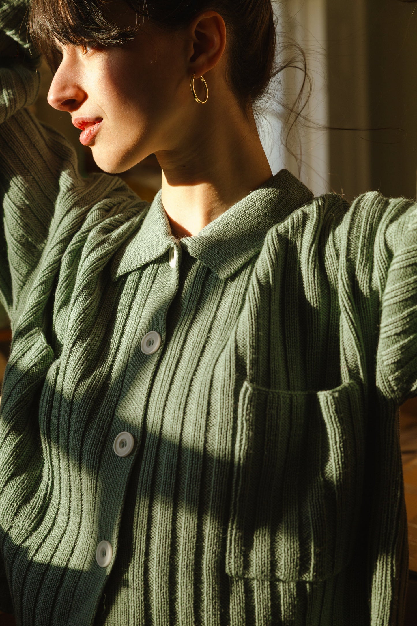 MINI NENNA shirt / highland wool / seaglass