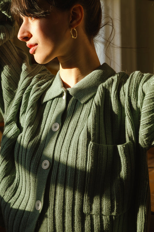 MINI NENNA shirt / highland wool / seaglass