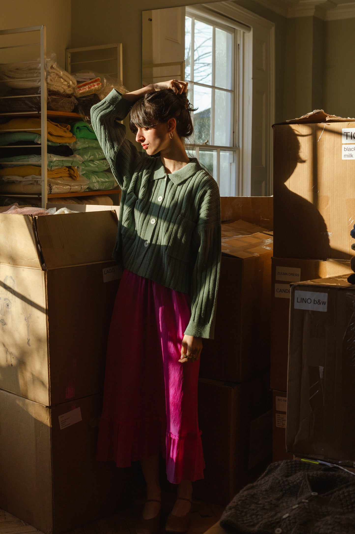 MINI NENNA shirt / highland wool / seaglass