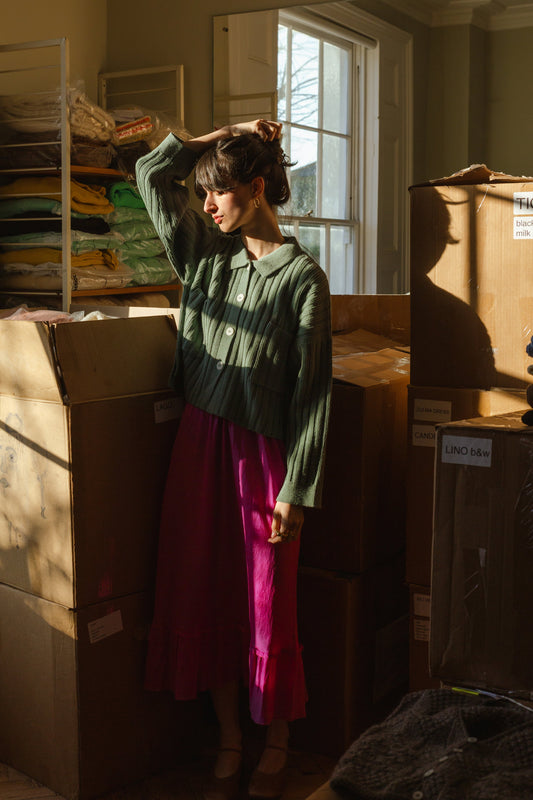 MINI NENNA shirt / highland wool / seaglass