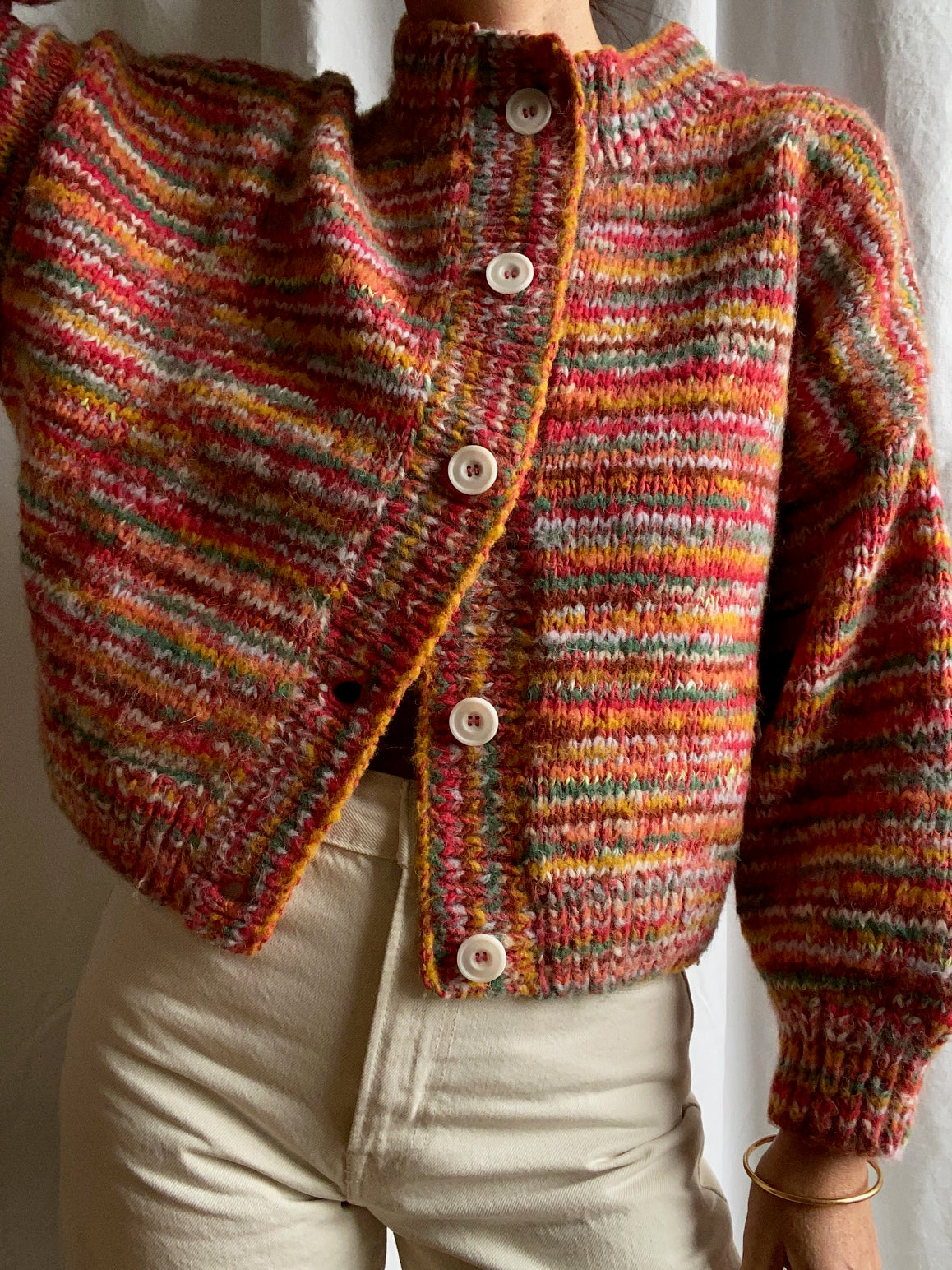 CONFETTI no waste cardigan / sweet paprika