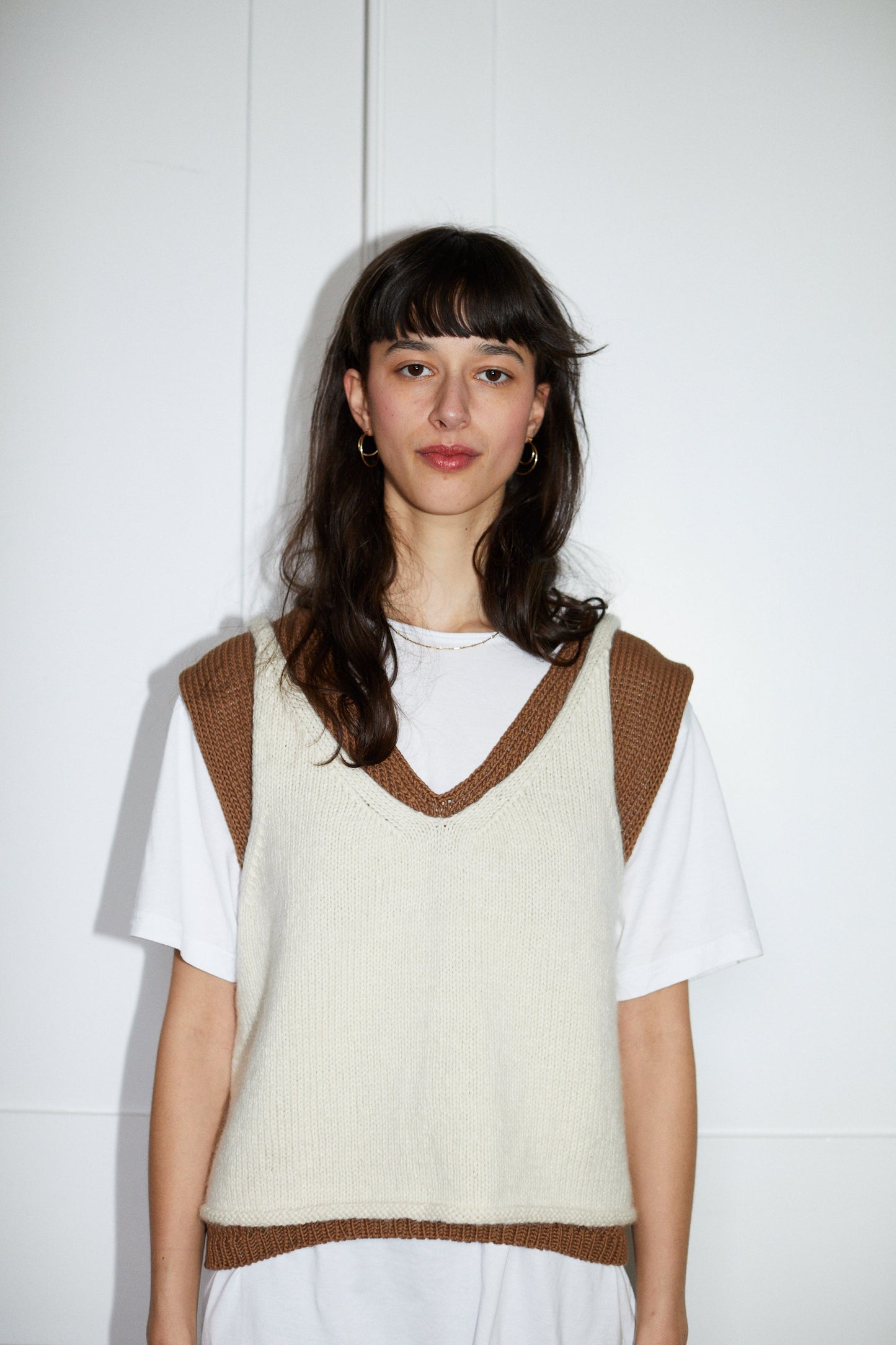 CHICO vest / organic cotton / carob