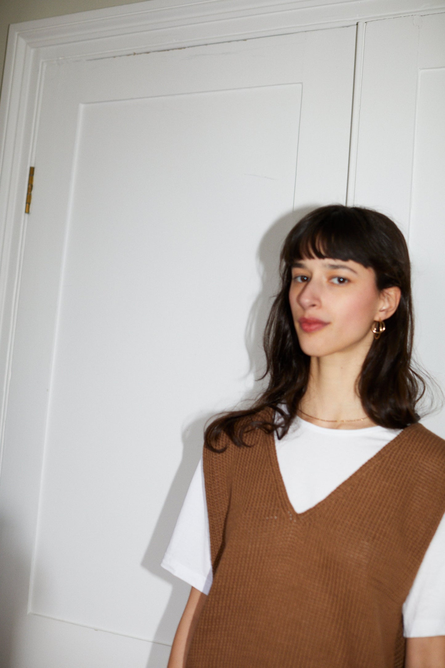 CHICO vest / organic cotton / carob