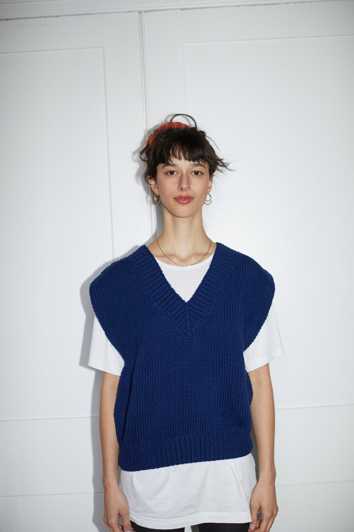 LUNES v-neck vest / organic cotton / midnight