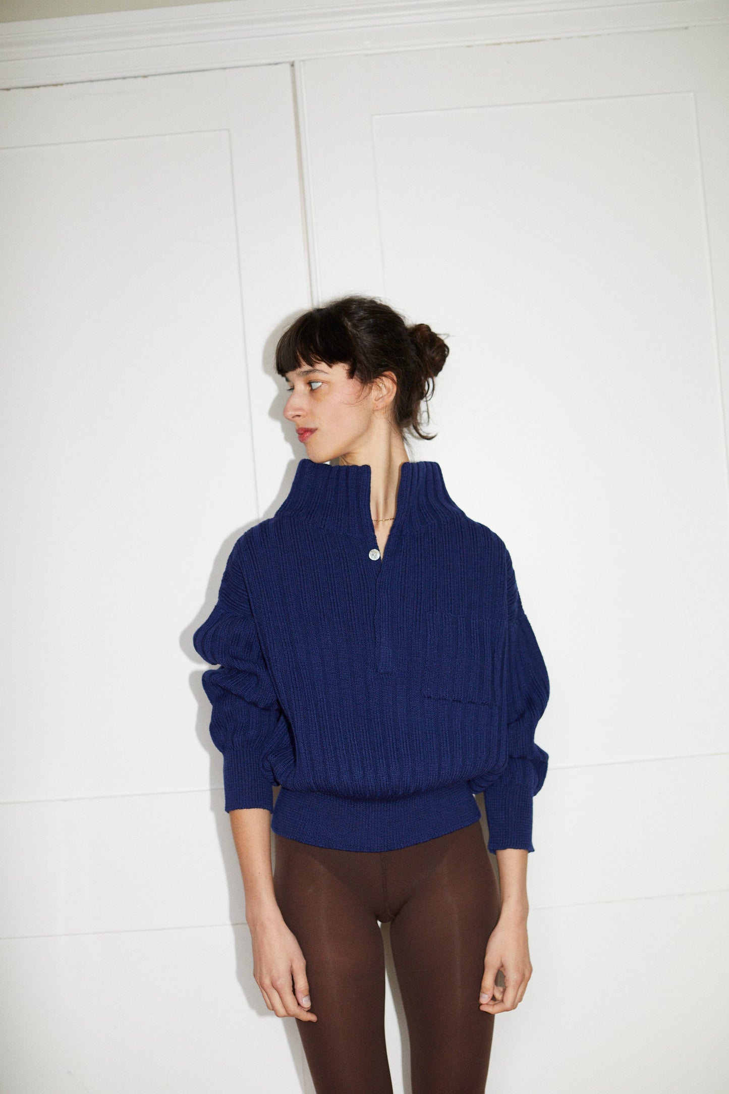 LENNY rib jumper / highland wool / indigo