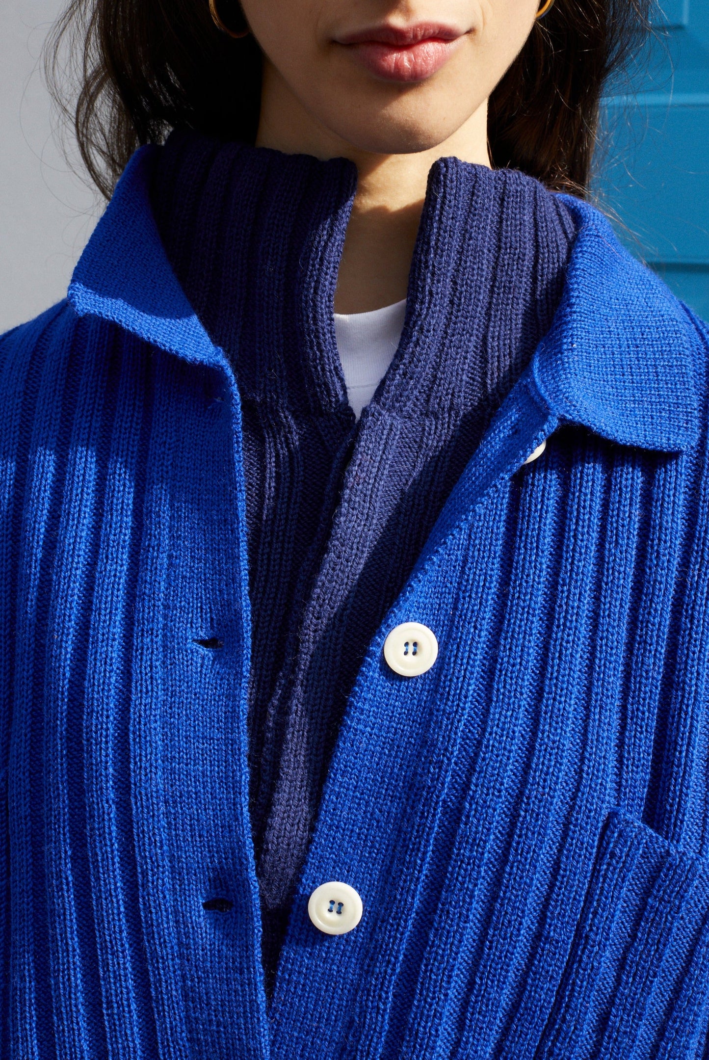 LENNY rib jumper / highland wool / indigo