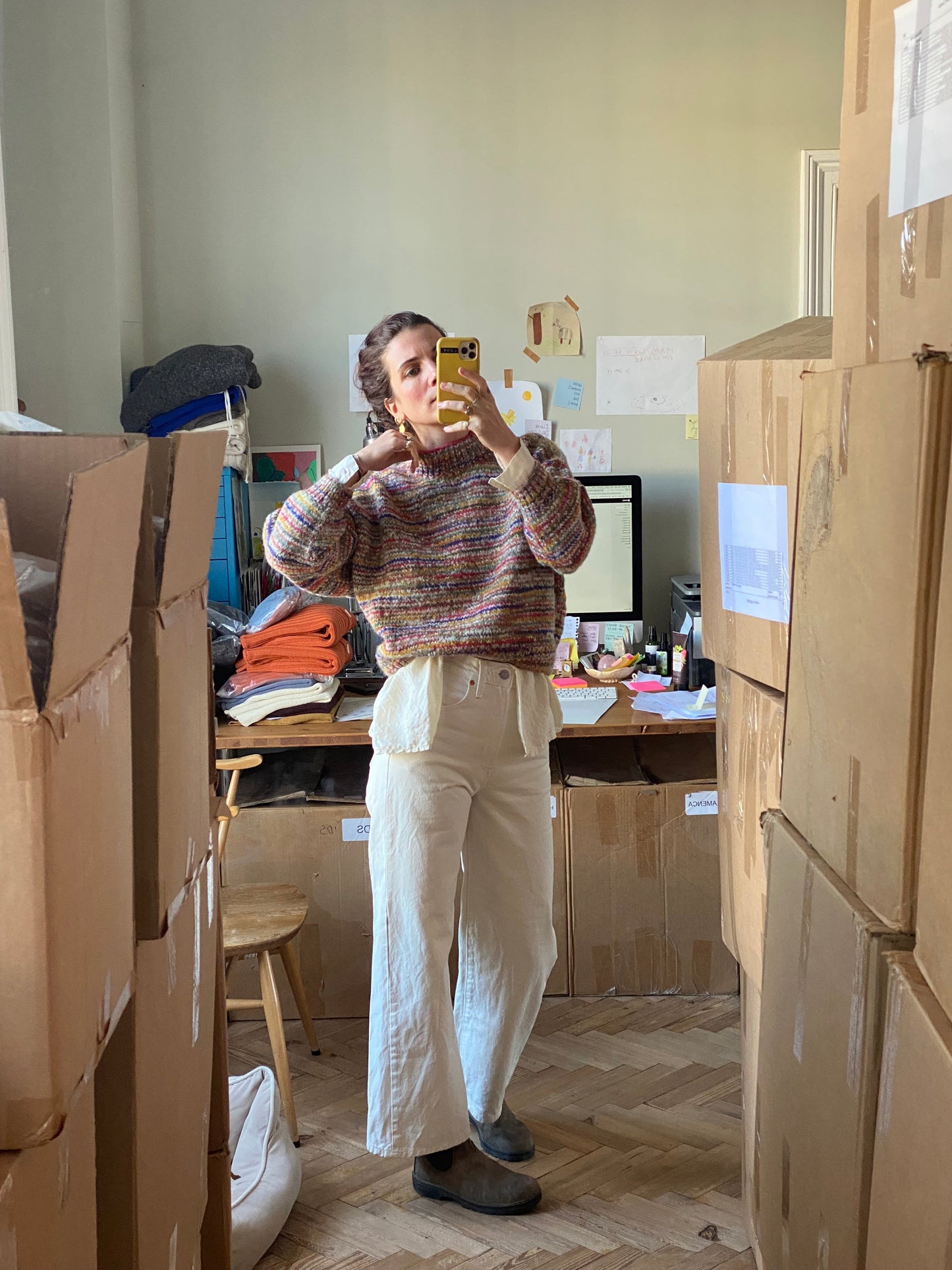 CONFETTI no waste jumper / carob